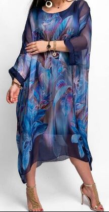 Obrazek Sukienka elegancka, koktajlowa midi BAT strelicje, jedwab od S-54/56 Italy