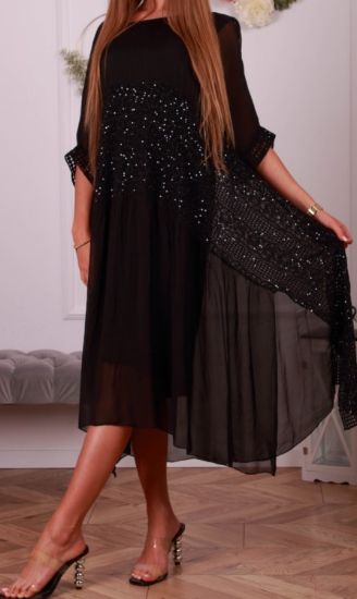 Obrazek Sukienka midi/maxi asymetryczna jedwab naturalny, koronka Włochy