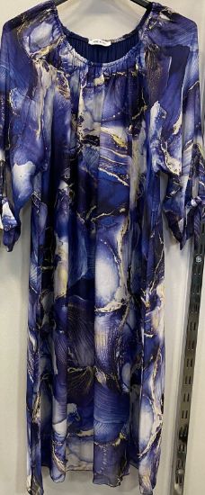 Obrazek Sukienka elegancka LUNA Fantazy midi/maxi hiszpanka jedwab XXS - 42/44 Włochy