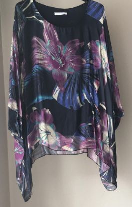 Obrazek Bluzka elegancka BAT Lilie jedwab XS/S - 50/52 Włochy