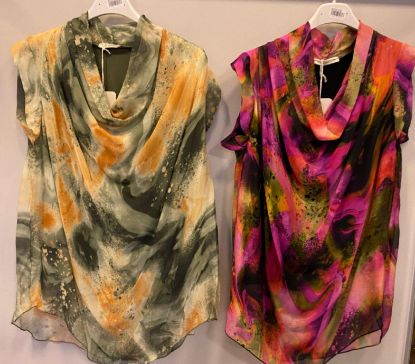 Obrazek Bluzka elegancka FALA FANTAZY2,jedwab XXS - 38/40 Włochy