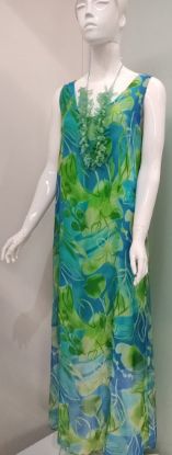 Obrazek Sukienka elegancka Fantazyjne kuli jedwab maxi na ramiączkach fantazy XSS/XS do S/M Italy