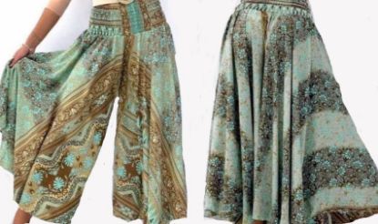Obrazek Spódnico-spodnie eleganckie lub BOHO EL-B1 jedwab naturalny Włochy