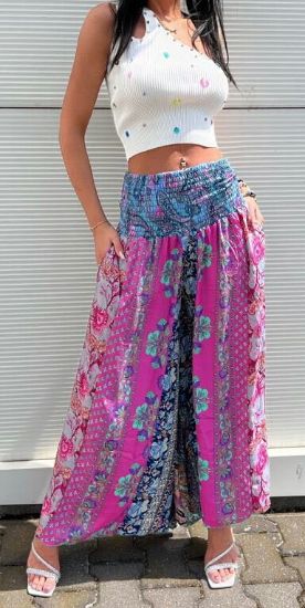 Obrazek Spodnie  Kuloty BOHO1.5 Patchworki jedwab naturalny Włochy