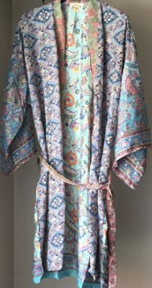 Obrazek Kimono, narzutka BOHO1 Patchwork jedwab naturalny Włochy