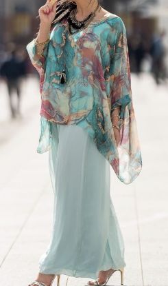 Obrazek Bluzka elegancka BAT marmur jedwab XS/S - 50/52 Włochy