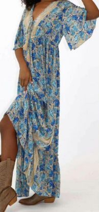 Obrazek Sukienka maxi BOHO 16 z jedwabiu naturalnego XS/S-40/42 Włochy
