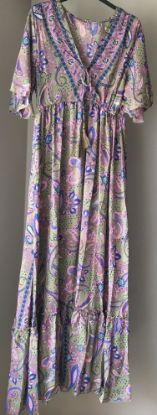 Obrazek Sukienka maxi BOHO 16.1 z jedwabiu naturalnego XS/S-40/42 Włochy