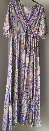 Obrazek Sukienka maxi BOHO 16.1 z jedwabiu naturalnego XS/S-40/42 Włochy