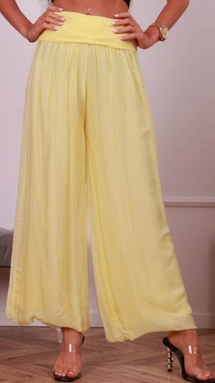 Obrazek Spodnie eleganckie VENI długie z elastycznym pasem jedwab XXS/XS - S/M Włochy