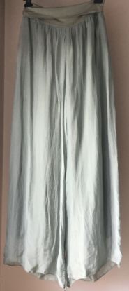 Obrazek Spodnie eleganckie dlugie z elastycznym pasem jedwab naturalny XS- 38/40  Włochy