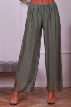 Obrazek Spodnie eleganckie długie jedwab naturalny XS/S - 42/44 Włochy