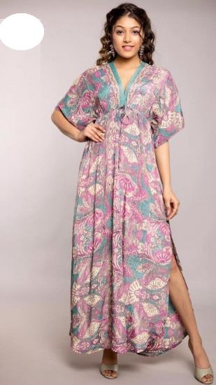 Obrazek Sukienka  maxi BOHO 3.2 jedwab naturalny XXS - 38 Włochy