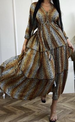 Obrazek Sukienka elegancka maxi B2 z jedwabiu naturalnego Włochy