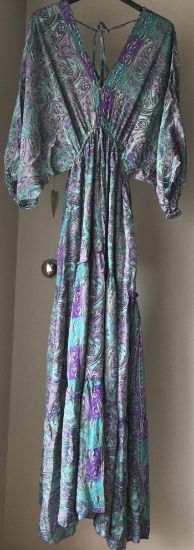 Obrazek Sukienka maxi BOHO 2 z jedwabiu naturalnego Włochy