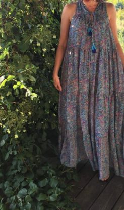 Obrazek Sukienka BOHO S1 z jedwabiu naturalnego Włochy