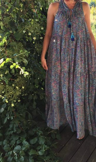 Obrazek Sukienka BOHO S1 z jedwabiu naturalnego Włochy