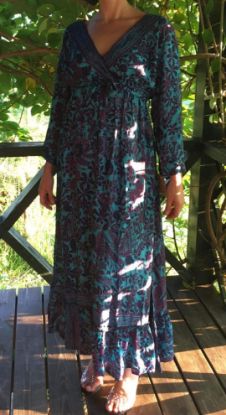 Obrazek Sukienka maxi BOHO 15,1 z jedwabiu naturalnego Włochy