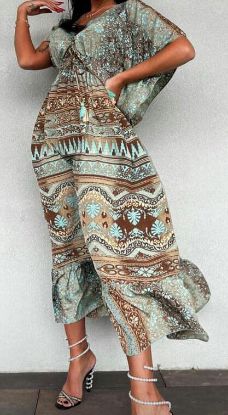 Obrazek Sukienka maxi elegancka B14.2 z jedwabiu naturalnego Włochy
