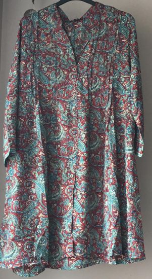 Obrazek Tunika, sukienka szmizjerka mini BOHO 4 jedwab naturalny XXS - 40/42 Włochy