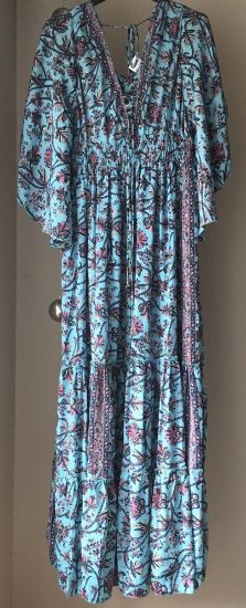 Obrazek Sukienka maxi BOHO 14.3 jedwab naturalny S/M - 44/46 Włochy