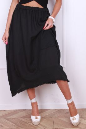 Obrazek Spódnica len asymetryczna TULIPAN midi/maxi M/L - 48/50 Włochy