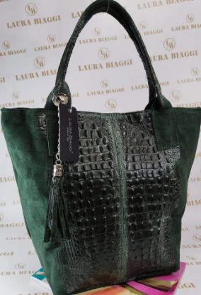 Obrazek Torebka Laura Biaggi kroko2 typu shopper Włochy