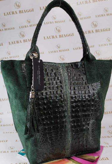 Obrazek Torebka Laura Biaggi kroko2 typu shopper Włochy