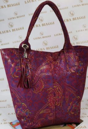 Obrazek Torebka Laura Biaggi ornament typu shopper Włochy