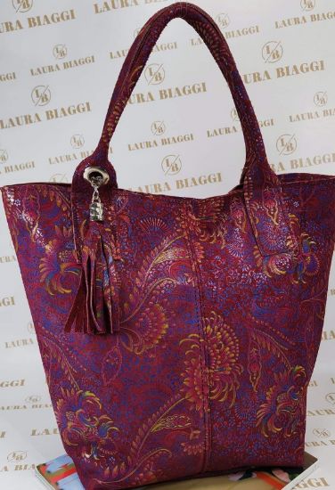 Obrazek Torebka Laura Biaggi ornament typu shopper Włochy