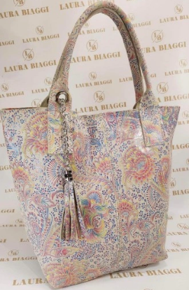 Obrazek Torebka Laura Biaggi ornament typu shopper Włochy
