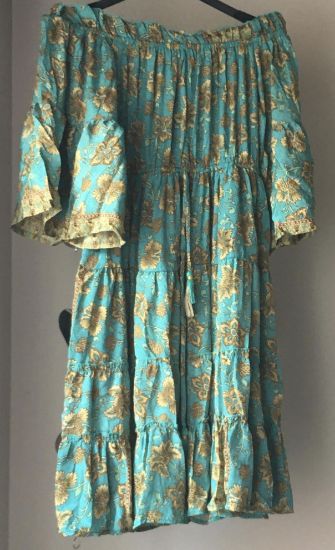 Obrazek Sukienka jedwab mini, midi hiszpanka BOHO MN 1 XXS - 40 Włochy