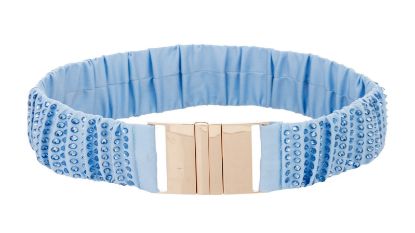 Obrazek Pasek elastyczny gruby Alex Max eko zamsz i SWAROVSKI Włochy
