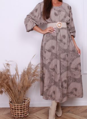 Obrazek Sukienka maxi z długim rękawem monolit 40/42 - 50/52 Włochy