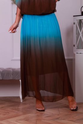 Obrazek Spódnica jedwab naturalny maxi ombre XS/S - 44/46 Włochy