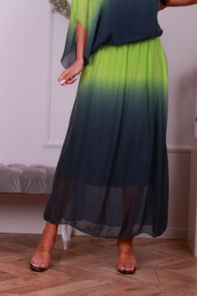 Obrazek Spódnica elegancka SALI OMBRE maxi, jedwab UNI od XS/S - 42/44 Włochy