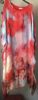 Obrazek Sukienka elegancka BAT midi/maxi bordiura piwonie jedwab UNI od S - 50/52 Italy
