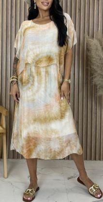 Obrazek Sukienka elegancka LILLY BIS cyklon midi jedwab XXS/XS do 40/42 Włochy