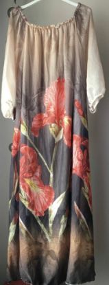 Obrazek Sukienka elegancka KLERI SLIM IRYS maxi hiszpanka jedwab XS/S - 38/40 Włochy