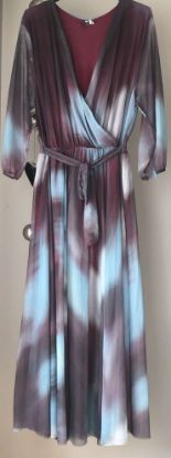 Obrazek Sukienka elegancka koktajlowa, wieczorowa maxi KLEO siatka wzór UNI od M/L do 46 Włochy