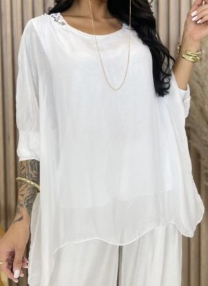 Obrazek Tunika elegancka szydełko jedwab UNI od XS/S - 46/48 Włochy