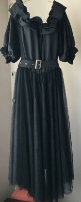 Obrazek Sukienka elegancka wieczorowa maxi gładka jedwab UNI od S/M do 44 Włochy