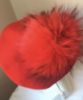 Obrazek Beret elegancki kaszmir, wełna, futro pompon Włochy