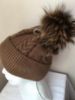 Obrazek Czapka elegancka kaszmir, angora, futro pompon, warkocz i zygzak Włochy