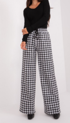Obrazek Spodnie eleganckie pepitka biało-czarna UE