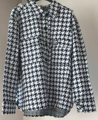 Obrazek Koszula elegancka pepitka biało-czarna UE