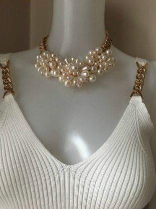 Obrazek Naszyjnik elegancki typu choker, princess Perłowe Kwiaty z Włoch