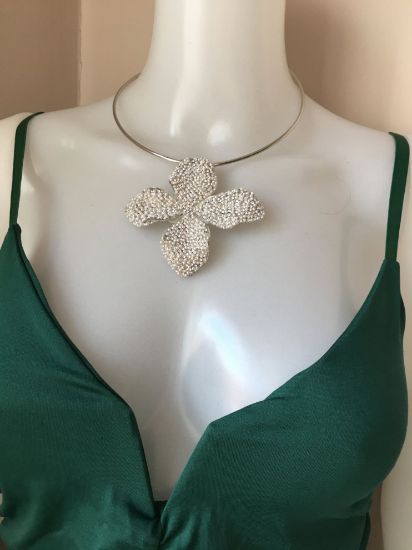 Obrazek Naszyjnik elegancki typu Choker, Princess Kwiat z perełkami z Włoch