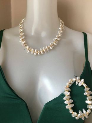 Obrazek Komplet biżuterii artystycznej Perły z Włoch