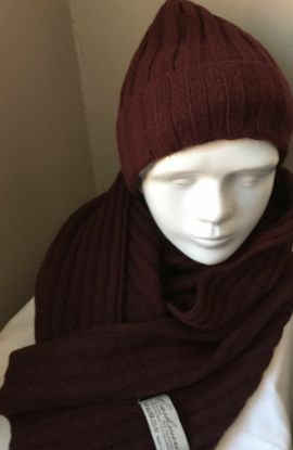 Obrazek Zestaw, komplet KASZMIR SZP: Czapka i szalik długi Włochy